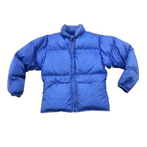 Vintage 1960's REI Women's Jacket Small Rare Goose Down Puffer Coat Blue Retro